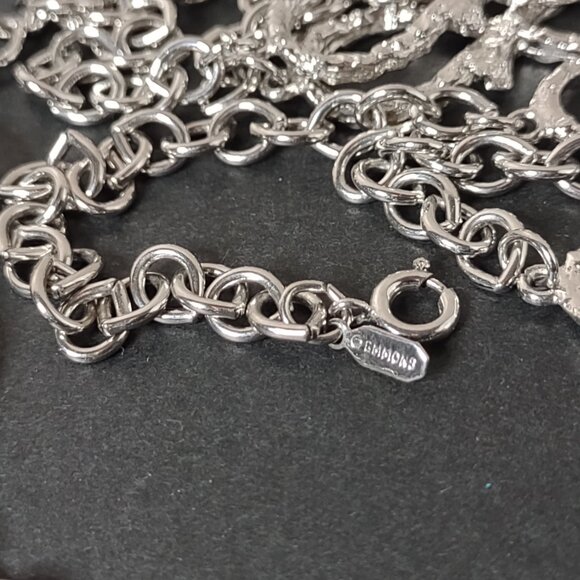 Long 57 Inch Silver Tone Emmons Necklace - Picture 3 of 11